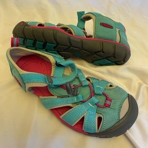 KEEN Sport Sandals H2 Newport Youth Girls Sz 5 Aqua Pink